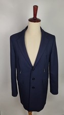 Zara man Blue  41% wool overcoat trench coat jacket Size EU large