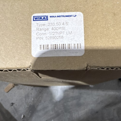 #ad #ad WIKA 233.50 4.5 in 400 psi Pressure Gauge 1 2 in Bottom Mount $125.00