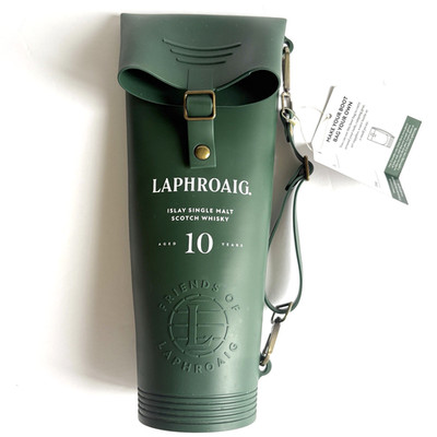 Laphroaig Scotch Whisky Boot Bag Carry Case Bottle Tote Green Rubber