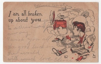 Dismembered Man Car Comic Art Humor Coleman to Sherwood TX Postcard