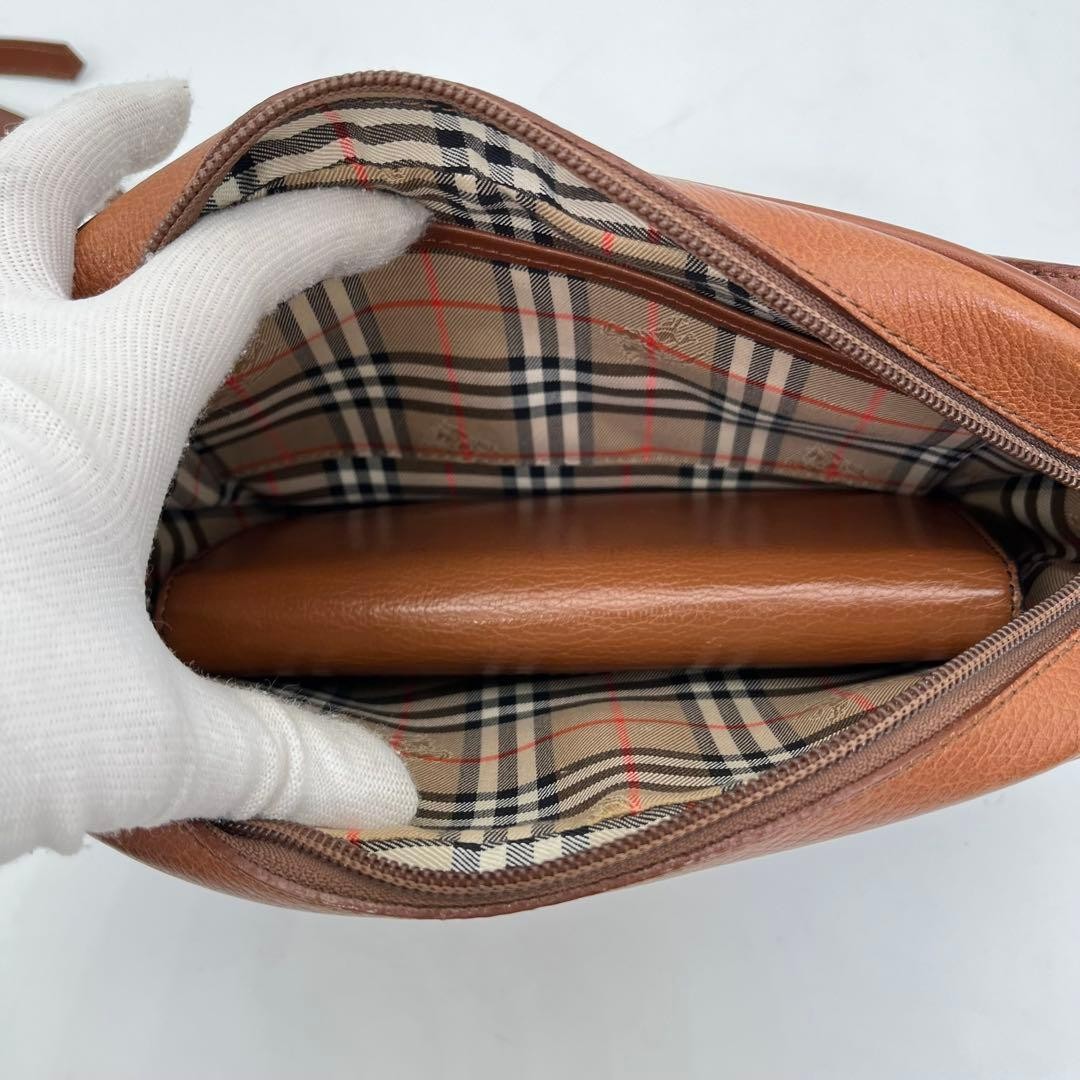 Used Authentic Burberrys Shoulder Bag Crossbody Leather Brown JAPAN 452389 thumbnail 14