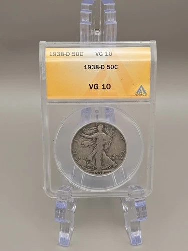1938-D Walking Liberty Half Dollar 50c ANACS VG 10