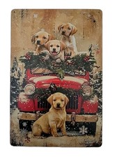 CHRISTMAS PUPPIES  KITTENS WINTER NATURE DOG METAL SIGN PRINT 8"x12" NEW