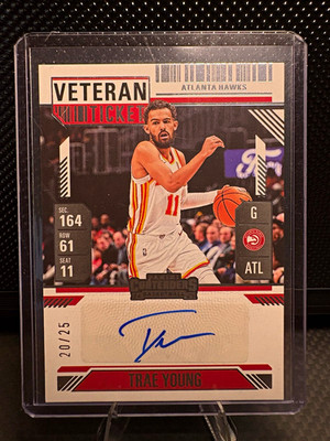 Panini 2024-25 Silhouette Trae Young Auto Veteran Ticket /25 #VST-TRA