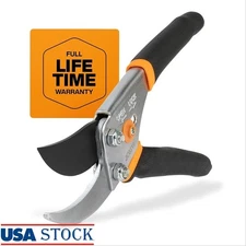 Heavy Duty Pruning Shears Steel Blade Garden Scissors Hand Tools Easy Cutting US