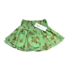 Peek NEW Girls 2T Spring Green Floral Smocked Tiered Skirt
