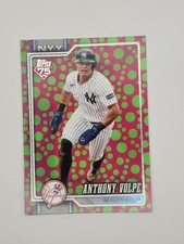 Anthony Volpe 2026 Topps Series 1 Holiday Polka Dots Green/Pink Insert #308 NYY