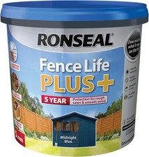 RONSEAL FENCE LIFE PLUS GARDEN SHED FENCE PAINT 5L UV POTECTION ALL COLOURS NEW