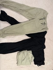 FOUR PAIRS GAP Kids Ankle Pants Black Beige Size L Elastic Waist Casual Jogger
