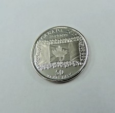 2015 BU Canada 25 Cents (50th Anniversary Of Canada Maple Leaf Flag) Coin