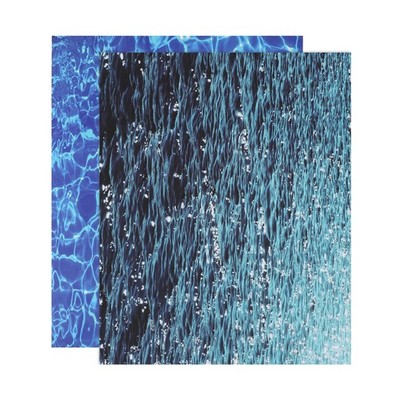 Wasserwelleneffektblätter, dunkelblau, Aufkleber für pure blue, 2er Set