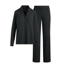 SKIMS SLEEP LONG SLEEVE BUTTON UP SET - ONYX - SIZE MEDIUM - MSRP $88