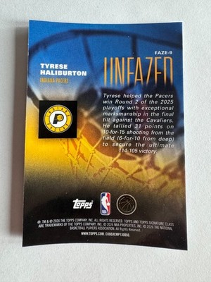 TharnType インビテーションカード 非売品 2025-26 Topps Signature Class #FAZE-9 Tyrese Haliburton - Unfazed