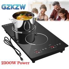 Electric Induction Cooktop Built-in 2 Burner Electric Stove Top Touch 2300W 120V