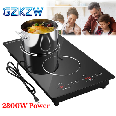 #ad Electric Cooktop Double Burner Induction Drop in Electric Stove Top 110V 2300W $107.22