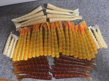 48pc Lot Of Plastic Salt Water Shrimp Tails  - Remnants From Academy's Worm Bar
