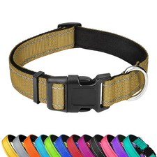Reflective Dog Collar, Adjustable Soft Neoprene Padded Nylon Pet Collars with...