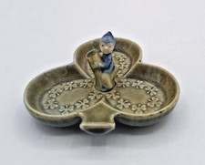 Co Armagh Shamrock Ring Dish Leprechaun Fairy Pixie on a Tree Trunk 3.5" Ireland