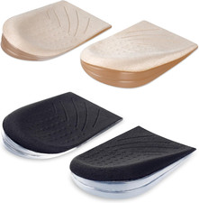 2 Pairs 3 Layers Medial Lateral Heel Wedge Silicone Insoles Corrective Adhesiv
