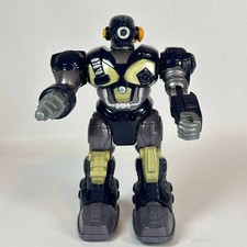 Hap-P-Kid M.A.R.S. Cyber Robot 2005 Navy Blue Drill Arm Walking Toy Figure Works