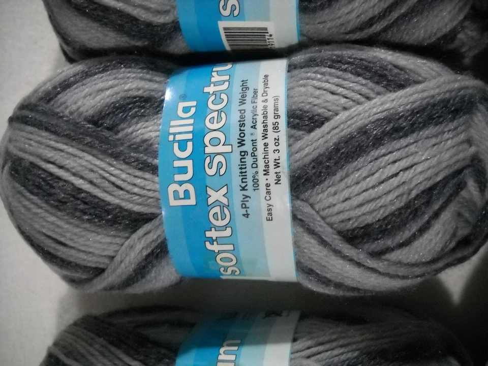 Hilo Bucilla Softex Spectrum color gris 140 3 onzas cada uno lote de 8 madejas B Foto 2 de 4