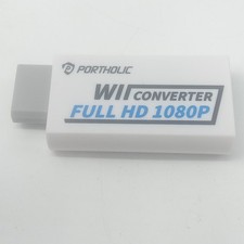 Wii HDMI Converter 1080P Full HD Adapter Portholic White Untested