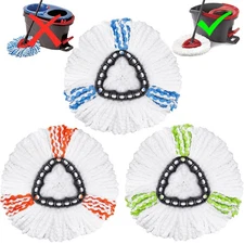 3 Pack Mop Replacement Heads Compatible with Spin Mop, Microfiber Spin Mop Head