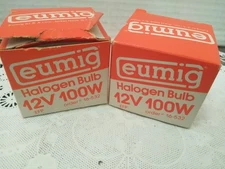 VTG. EUMIG 12V 100W Halogen Bulb EFP Projector Lamp  #16-552 (2PK BUNDLE) N.O.S.