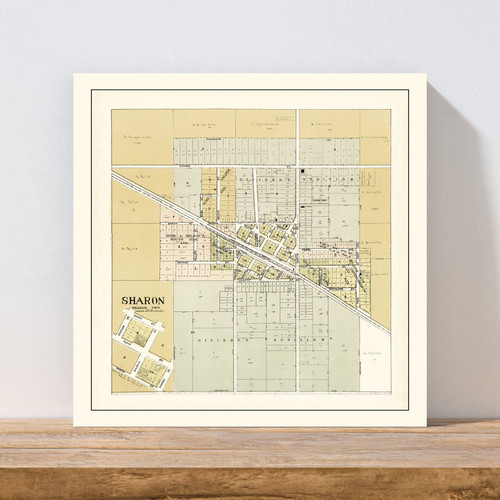 Mapa antiguo de Sharon, WI 1907 - Arte vintage de Sharon Wisconsin - Imagen 3 de 29