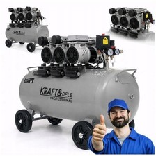 Compressore a Sussurro Senza Olio Compressore Aria Compressa 100L 3x1500W 230V 8 bar