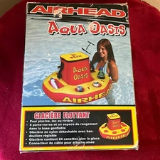 NEW Aqua Oasis Inflatable Drink Cooler Insulated Holds 24 Cans Pools Lakes River