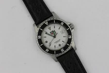 Tag Heuer WD1213 Mens 1500 Series Professional Quartz Watch White Black Leather