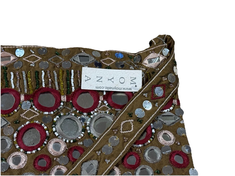 Moyna новый запас 1990-х зеркальный и бисером сумка через плечо с Ярлыками богемное сумочка редкая - Изображение 3 из 4