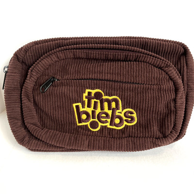 Tim Hortons Justin Bieber Colab Tim Biebs Fanny Pack Brown Corduroy NWOT