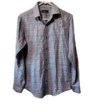 Hart Schaffner Marx Women Button Up Shirt Blue Plaid Long Sleeve Cotton Sz Small
