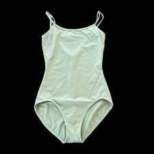 Capezio women  s Medium Light Green Scoopback Leotard Dance Ballet Adjustable M