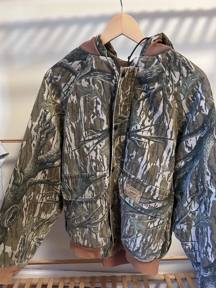 Chaqueta Abrigo Capucha Vintage Roble Mossy Treestand Camuflada Forrada Forrada EE. UU. 80s Foto 2 de 4