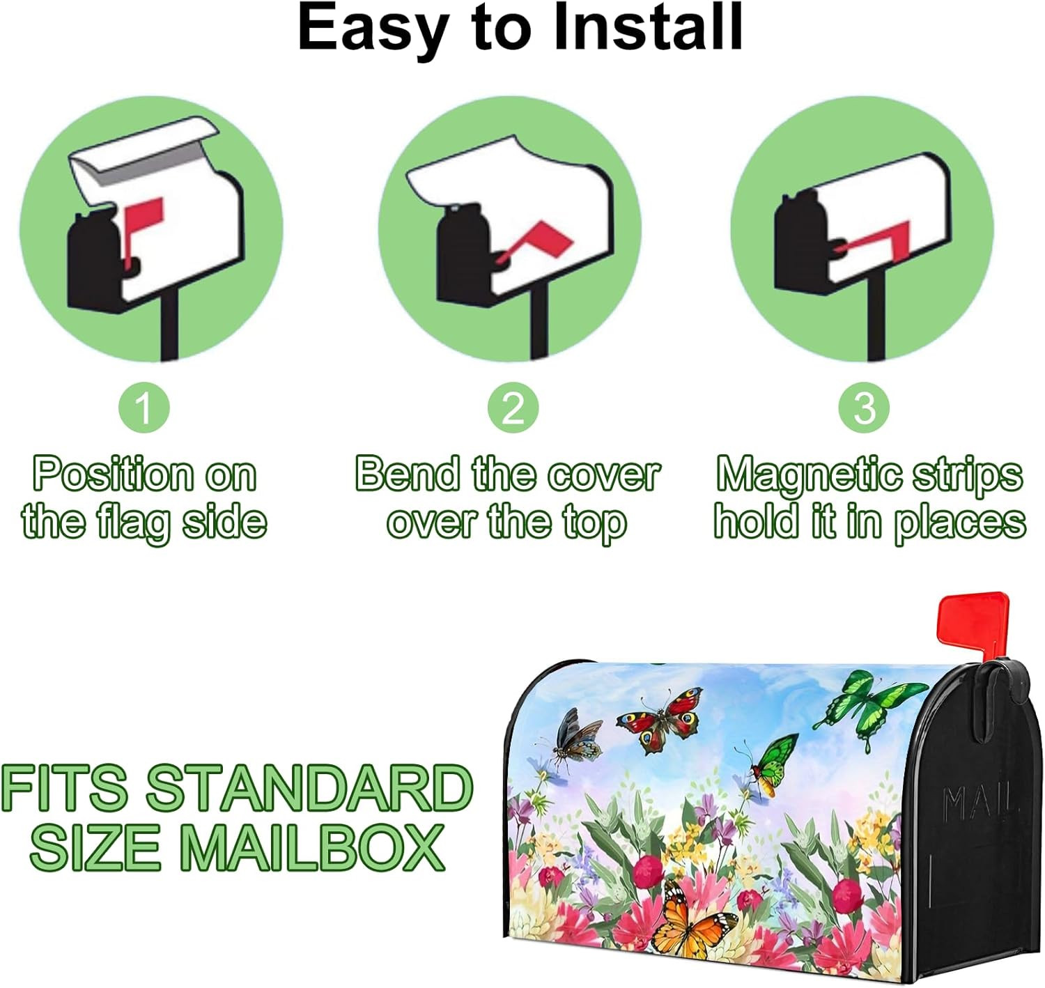 Mailbox Covers Magnetic Standard Size 18 X 21 Inch Beautiful Flowers in Spring,M