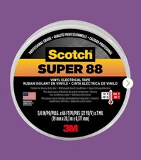 Scotch Super 88 Professional Grade Vinyl Electrical Tape 3/4 In x 66 Ft NIB