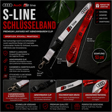 Audi S-Line Schlüsselband  / Lanyard / 2 Farben