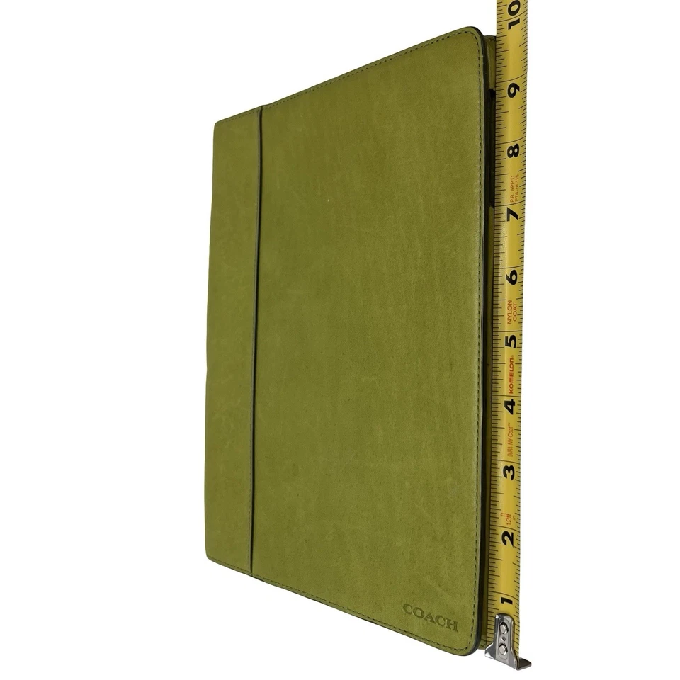 Coach Green Leather iPad Folio Case 10.5” Tablet Sleeve Preppy Minimalist - Image 4 of 4