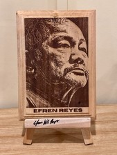 1 OF A KIND EFREN REYES SIGNED AUTO WOODEN LASER ENGRAVED FRAME WITH STAND PROOF