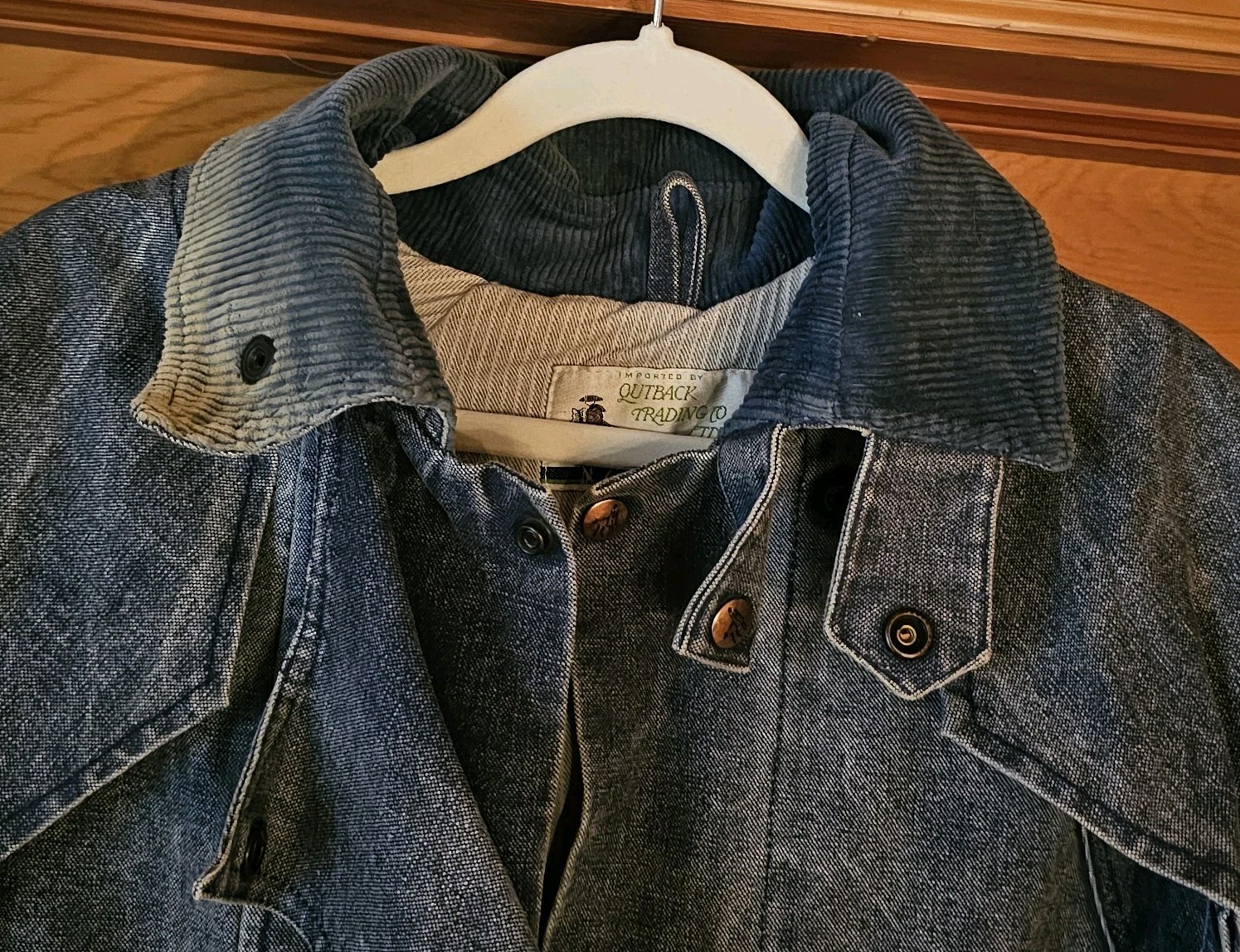 Outback Trading Co Large Vintage Denim Duster Riding Coat Acid 80's 90's RARE image 3