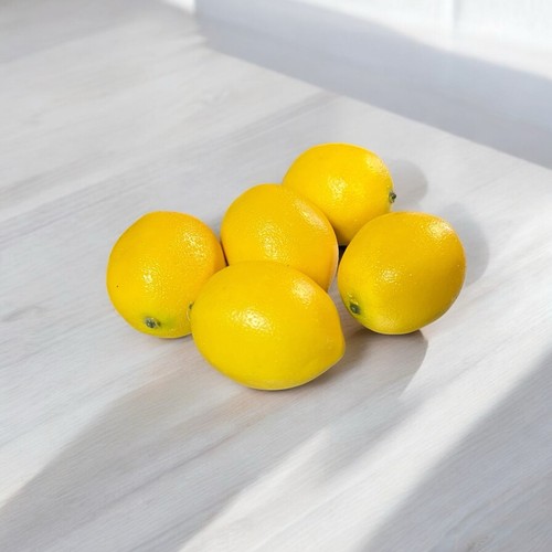 Faux Lemons Set 5 Large Lot Fake Fruit