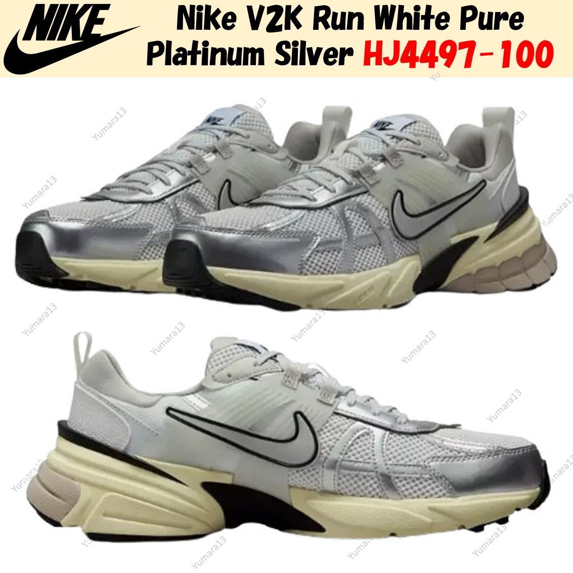 Nike V2K Run White Pure Platinum Silver HJ4497-100 Men's Nike V2K Run White Pure Platinum Silver HJ4497-100 Men's