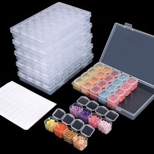 28 Grids Clear Diamond Painting Accessories Storage Containers Beads Box