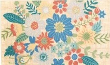 KITCHEN PRINTED ACCENT RUG nonskid back 17"x28" MULTICOLOR FLOWERS LEAVES,NR
