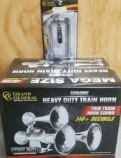 train truck air horn with 7" air valve set chromed brass universal semi truck