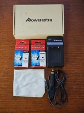 Powerextra Battery Charger + 2 Ultra Lithium-Ion Batteries and a Power Adapter