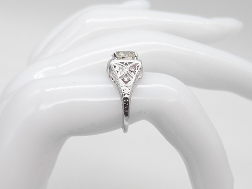 Antique 1920s $20,000 2ct Old Cut SI J Natural Diamond Platinum Filigree Ring - Picture 3 of 7